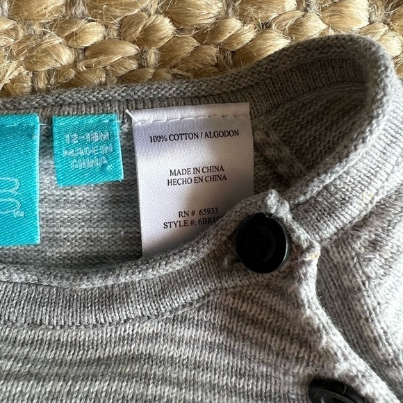 Grey and White Striped Knit Romper. - Picture 5 of 5